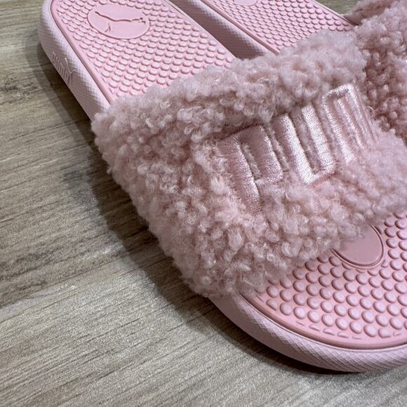 Puma Pink Cool Cat Sherpa Slide Sandals - Picture 3 of 9